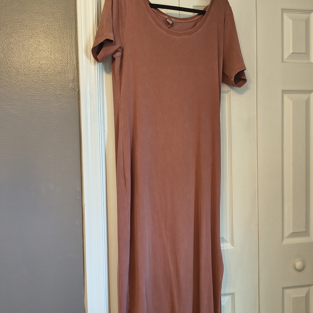 Old Navy Dusty Rose Short Sleeve Maxi Dress